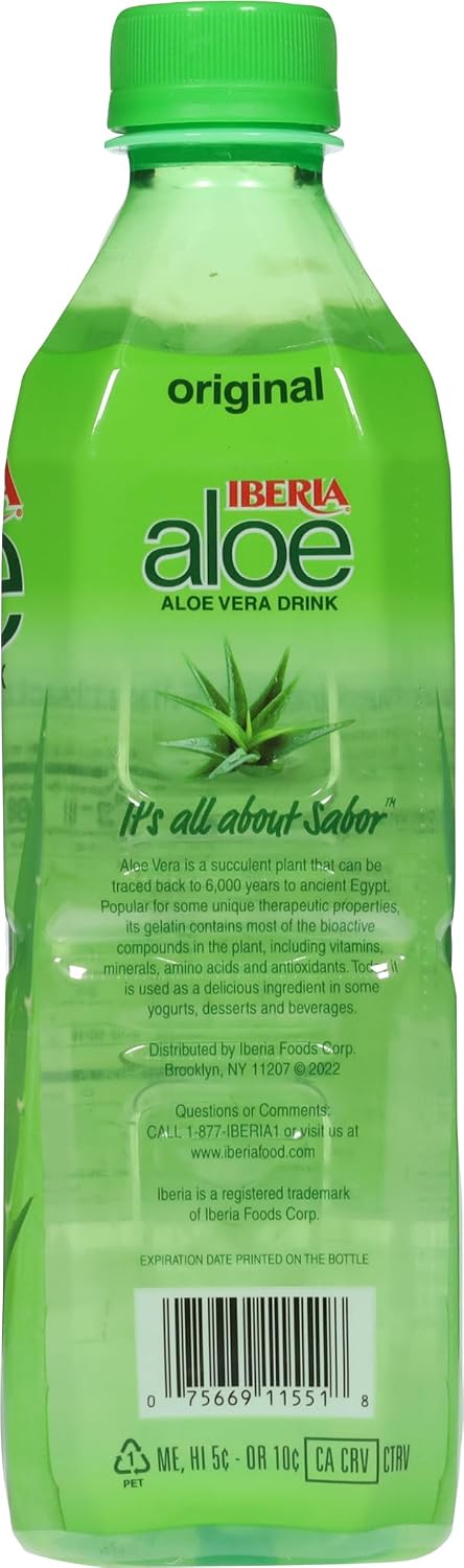 Iberia Aloe Vera Juice Drink, Pineapple, 16.9 Fl Oz (Pack of 24)