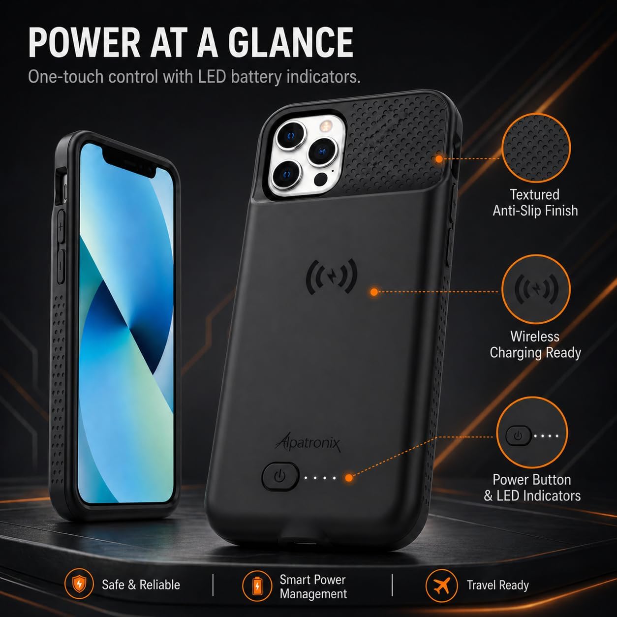 Alpatronix Battery Case for iPhone 12 Mini and iPhone13 Mini (5.4 inch), Slim Portable Protective Extended Charger Cover with Wireless Charging