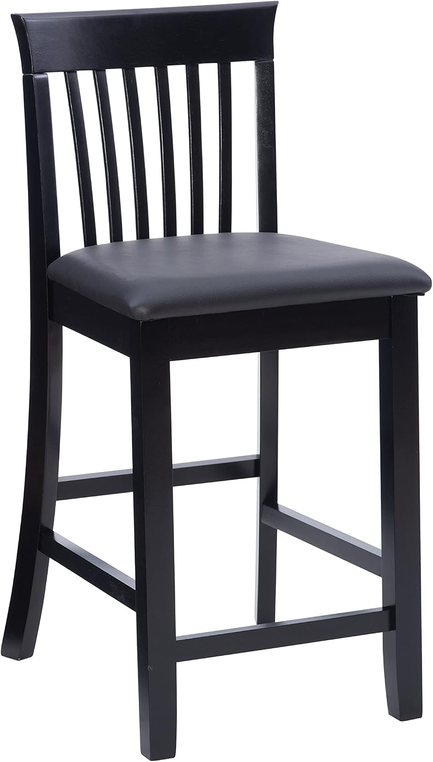 Linon Torino Collection Craftsman Counter Stool, 17.25"W x 19.5"D x 37"H, Black
