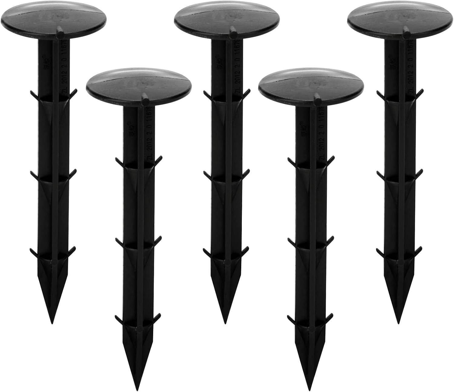 KINGLAKE 30 Pcs 4.3 inch Sturdy Plastic Stakes Anchors Rustproof for Holding Down Landscape Fabric Lawn Edging,Tents,Game Nets and Rain Tarps Black