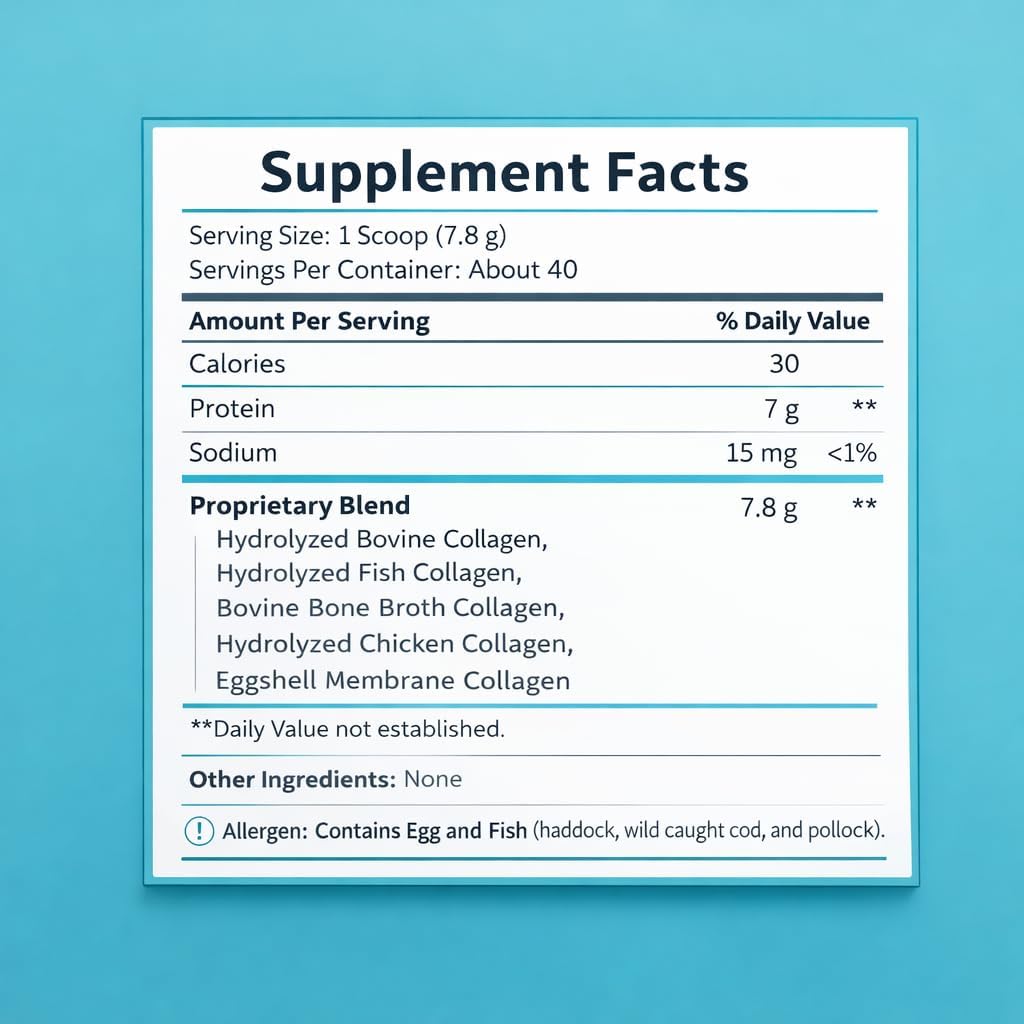 Renew Multi Collagen Peptides Powder for Women & Men, Types I II III V X