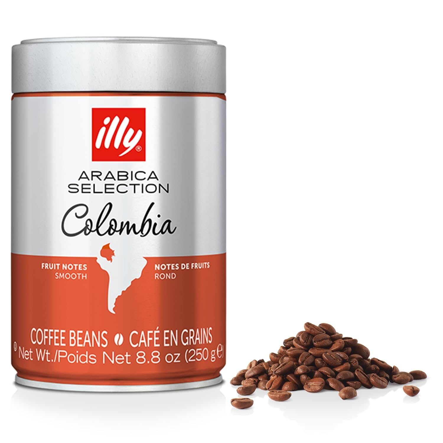 Illy Classico Whole Bean Coffee, Medium Roast, Classic Roast With Notes Of Caramel, Orange Blossom And Jasmine, 100% Arabica Coffee, No Preservatives, 8.8 Ounce Can (Pack Of 1)