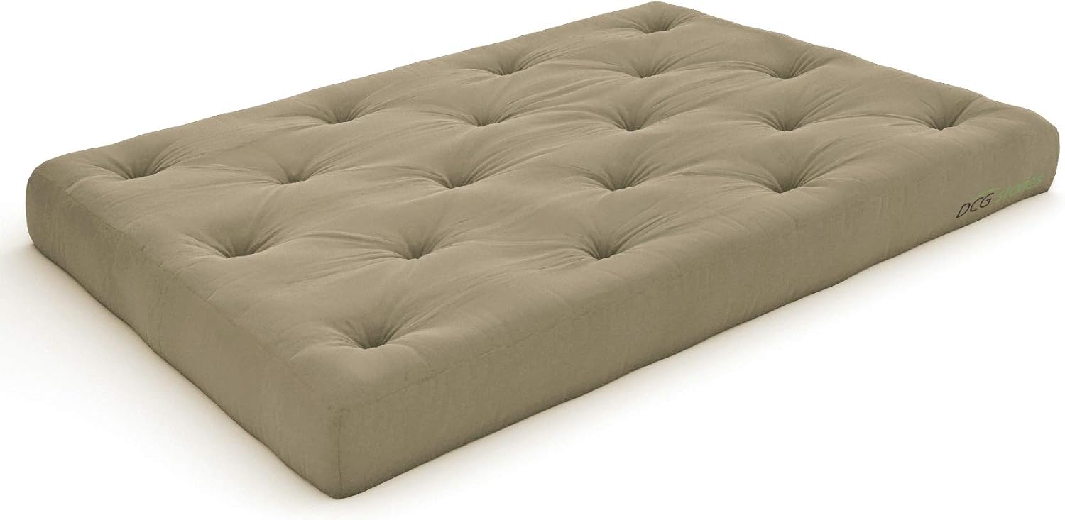 Nirvana Futons Plush, Comfortable 8-Inch Full Futon Mattress, Microfiber Fudge - Made in USA