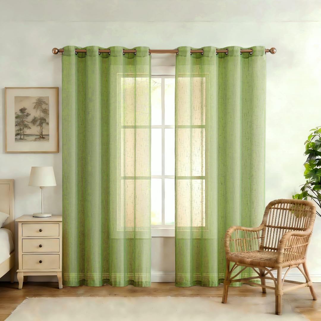 Randall Off White Sheer Open Weave Curtain for Living Room 2 Panels,72"