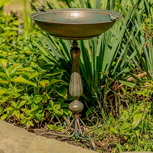Zaer Ltd. Pedestal Style Birdbath (Blue)