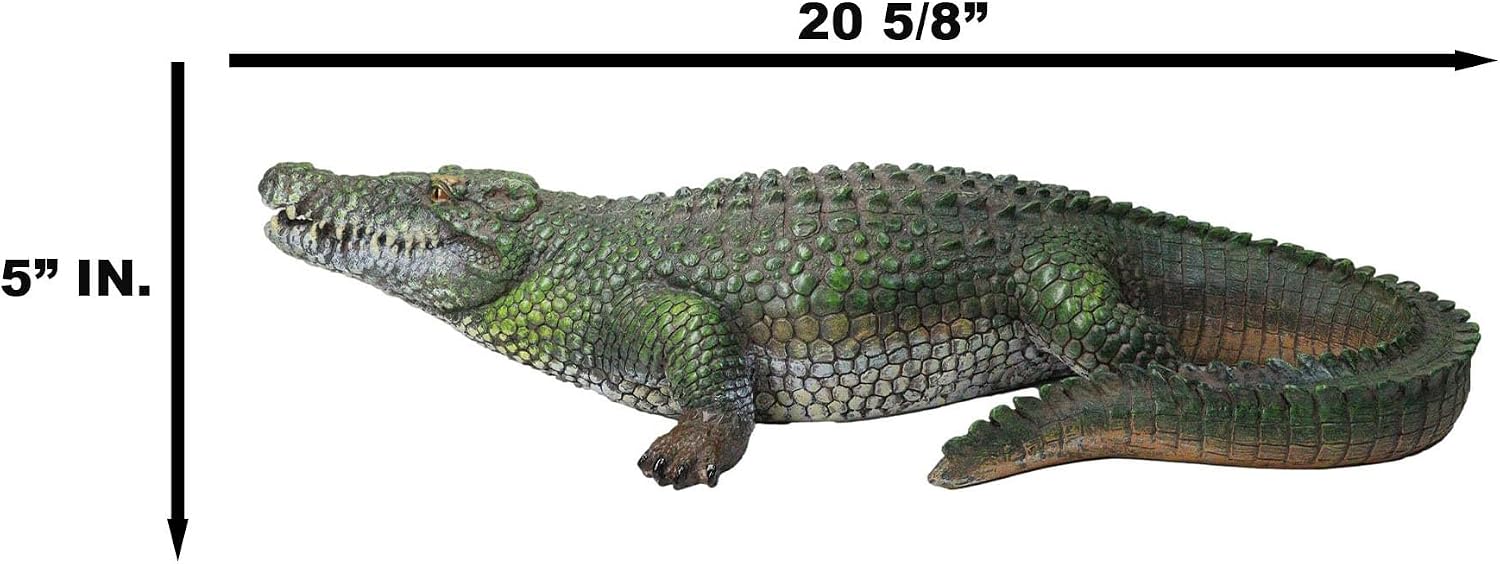 Ebros Gift 21" Long Realistic Alligator Crocodile Gallery Quality Statue As Home and Garden Decor Prank Surprise Guest Greeter of Alligators