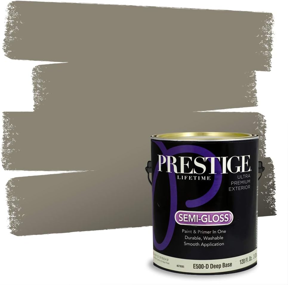 PRESTIGE Paints Exterior Paint and Primer In One, 1-Gallon, Satin, Comparable Match of Sherwin Williams* Ripe Olive*