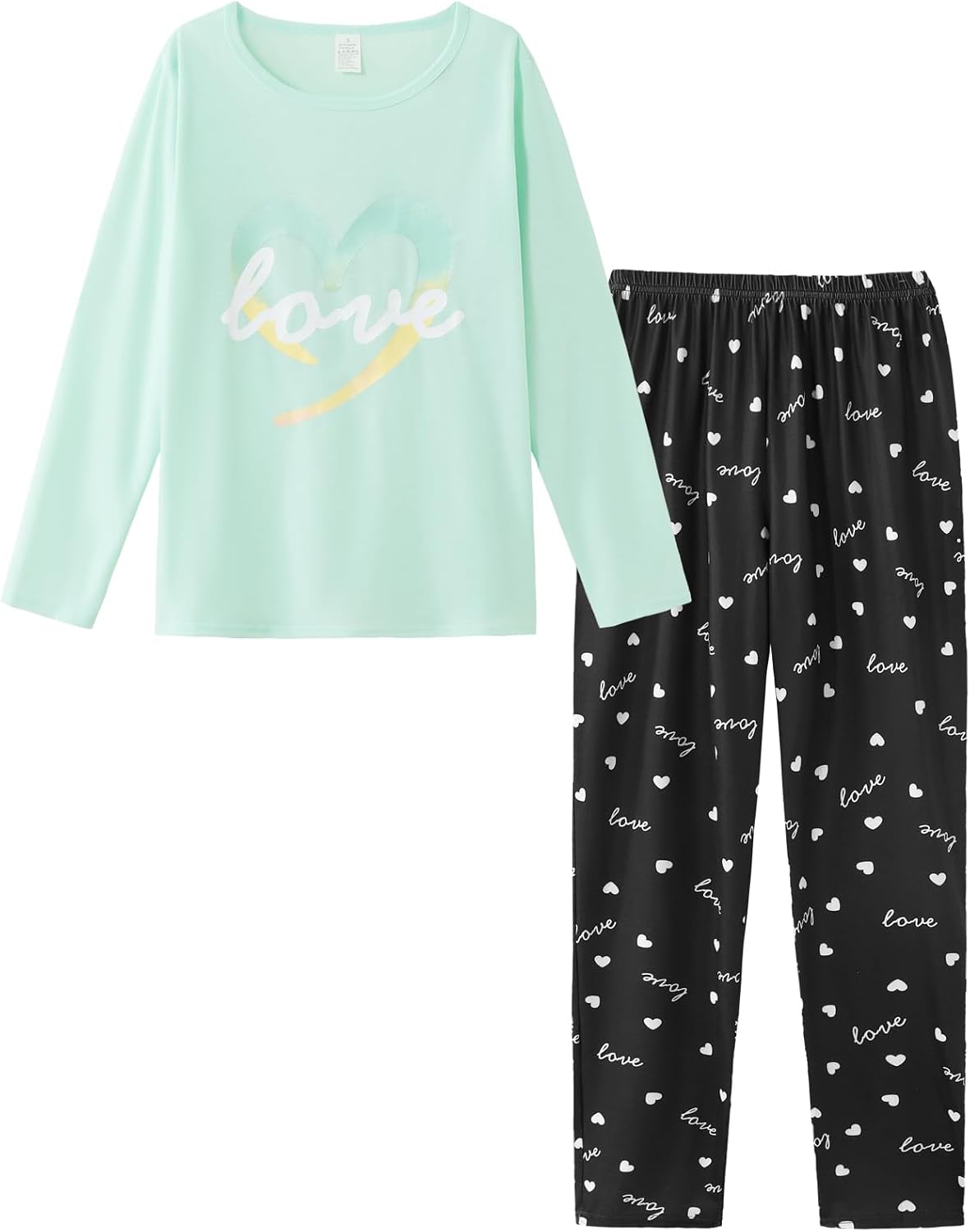 HONG HUI Women Pajamas Set Soft Christmas Pjs Holiday Loungewear Set Long Sleeve Top With Pants,S-3XL