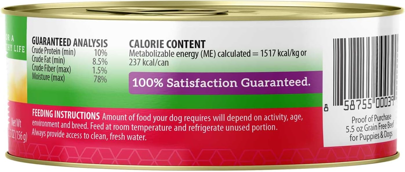 Health Extension 95% Beef Grain-Free Wet Dog Food, High Protein Recipe, Limited Ingredients, Picky Eaters, Ideal for Sensitive Stomachs 5.5 oz (Case of 24)