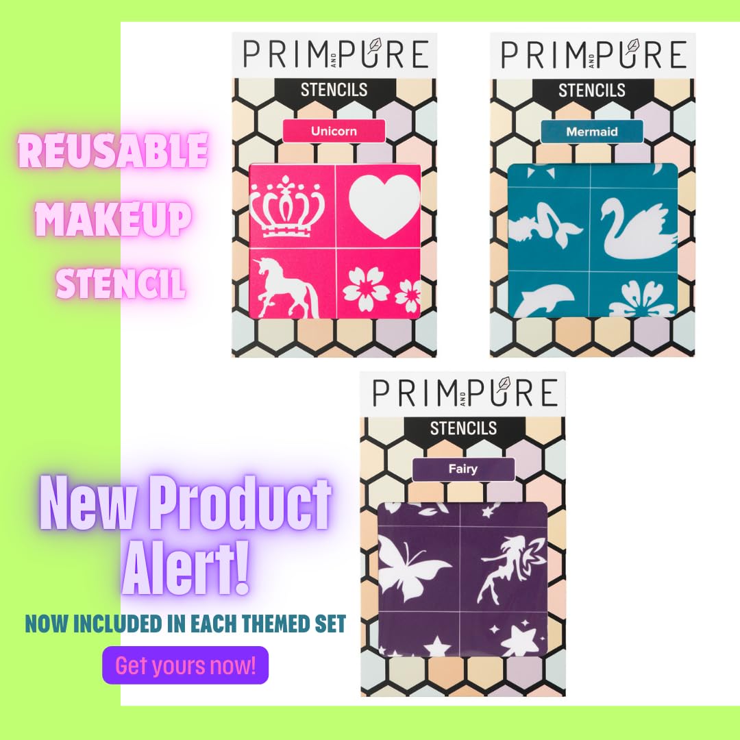Prim and Pure Mineral Gift Set with Unicorn Mirror| Perfect for Play Dates & Birthday Parties | Kids Eyeshadow Makeup – Mineral | Organic &