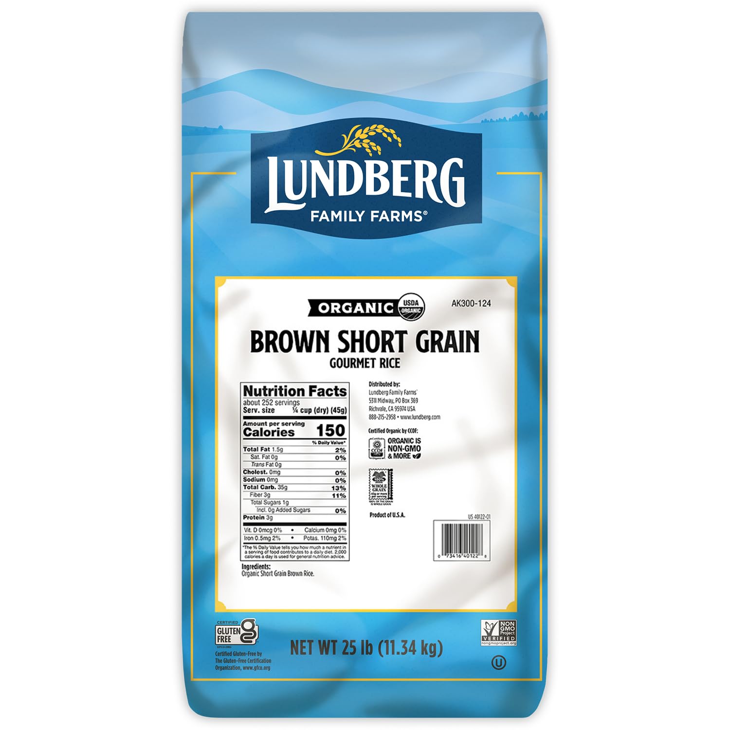 Lundberg Basmati Rice, Long Grain White Rice - Non-Sticky, Fluffy, Nutty, Aromatic Rice, Vegan Food, Healthy Meals, Gluten-Free, Grown in California, 64 Oz