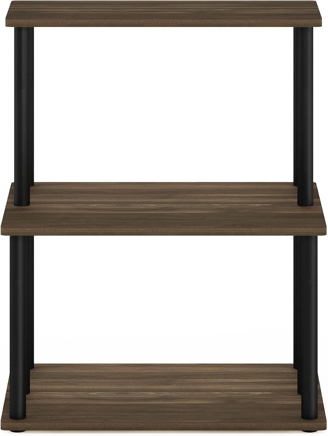 Furinno TURN-N-TUBE Storage Shelves, 3-Tier 47.4 Wide Book Shelf, Corner Shelf, Toolless Open Shelves, for Organization and Storage, Living Room, Garage, Home Office, Black