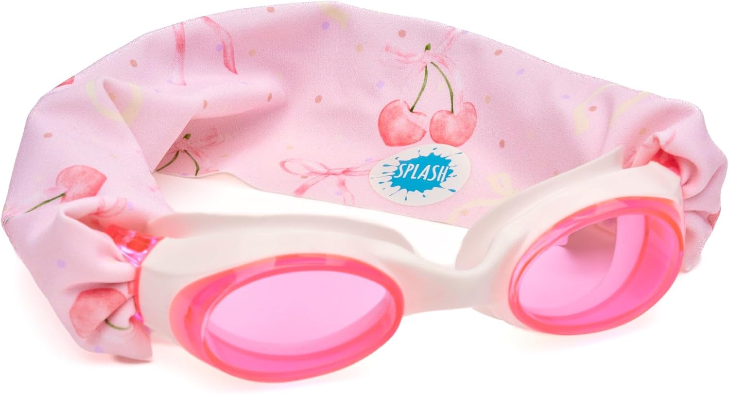 Splash Place SWIM GOGGLES with Fabric Strap - Adult & Kids Swim Goggles - PINKS & PURPLES