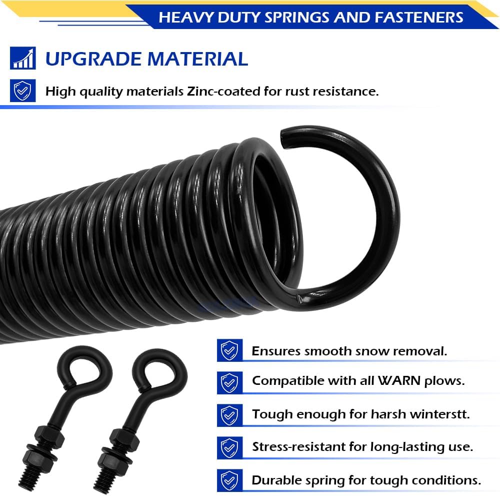 10.82" WARN 71494 Powersports ATV Heavy Duty Snow Plow Trip Spring, Black Compatible with WARN Plow Blades