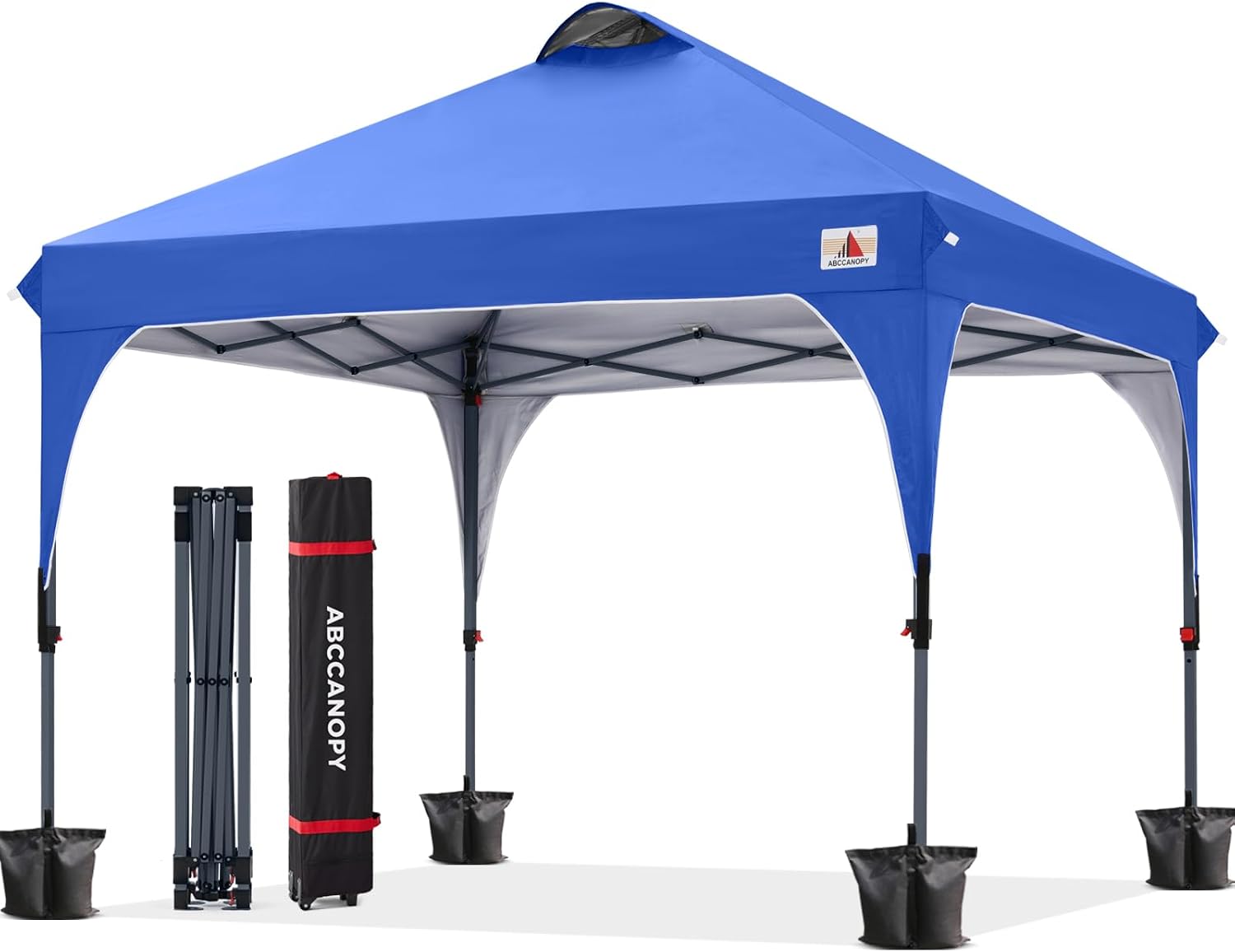 ABCCANOPY Outdoor Pop up Canopy Tent, 10x10 Instant Portable Canopy for Camping, Beach, Backyard,Gray | Water resistant & UV protection canopy, easy setup, with carry bag, ideal for camping, beach, backyard, market events