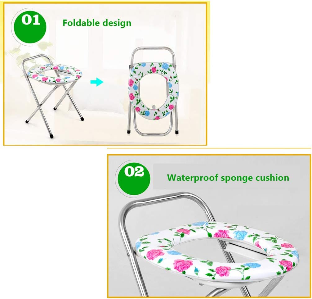 Folding Commode Chair Over Toilet,Bathroom Shower Chair,Can be Used as Raised Toilet Seat Riser