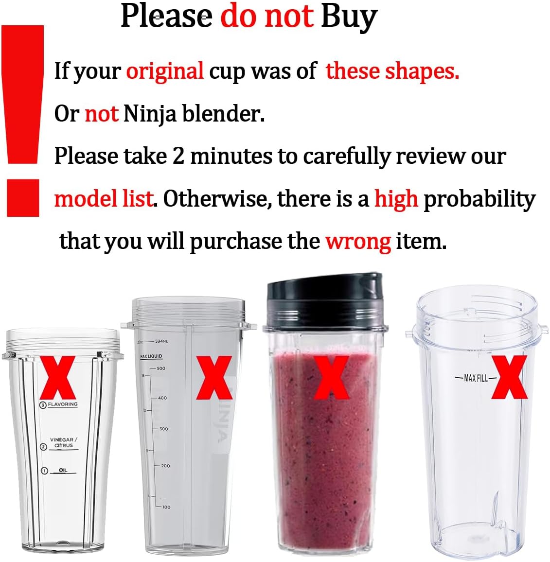 Replacement 24oz Blender Cup with Sip & Seal Lid For Nutri Ninja BL450 BL456 BL480 BL482 BL640 BL642 BL682 BN751 BN801 Foodi SS101 SS151 SS351 SS401
