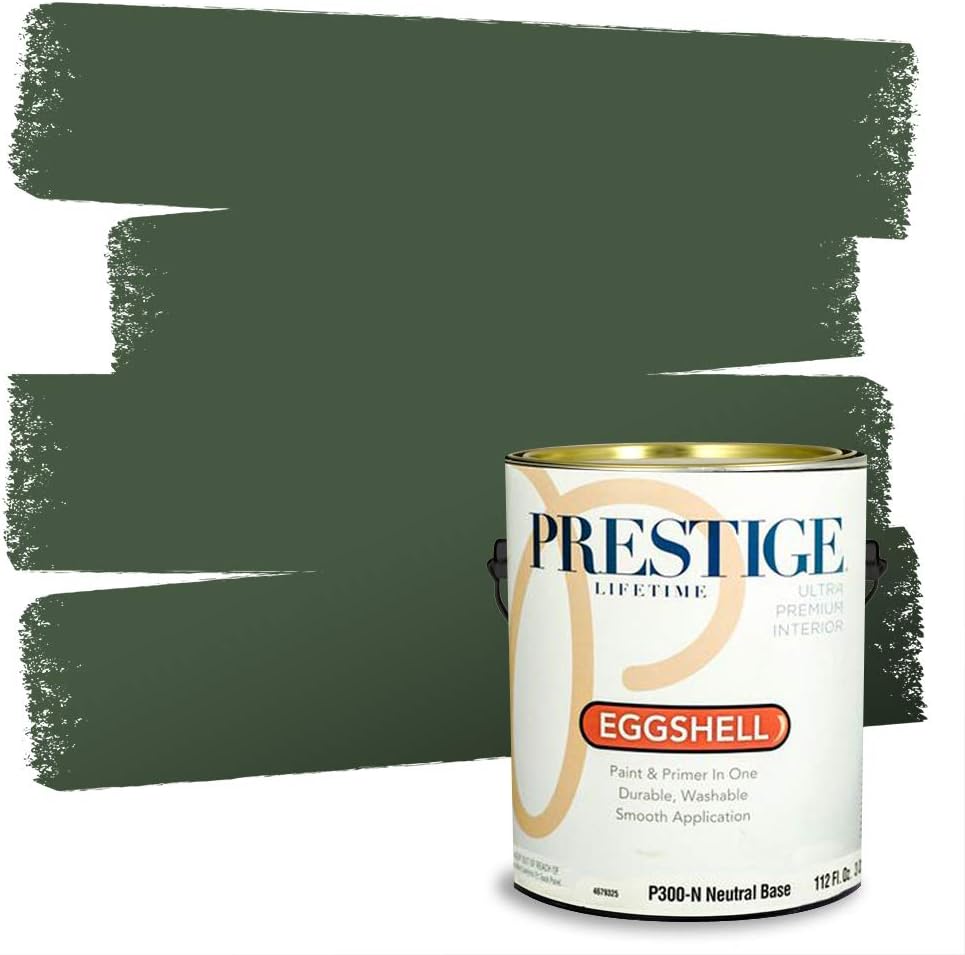 PRESTIGE Paints Exterior Paint and Primer In One, 1-Gallon, Semi-Gloss, Comparable Match of Sherwin Williams* Shamrock*