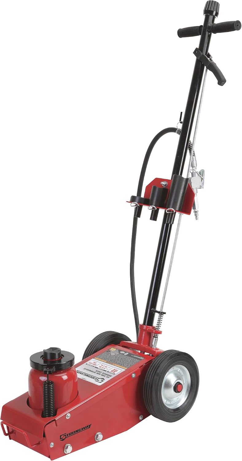 Strongway 22-Ton Quick Lift Air/Hydraulic Service Floor Jack | Controlled vehicle lifting, heavy shop use, stable positioning, professional garage service, durable steel construction