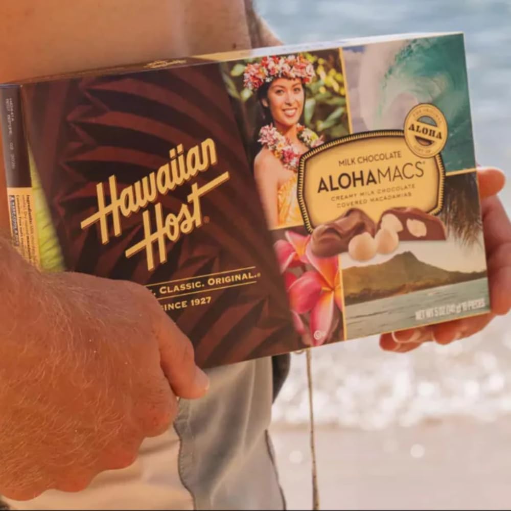 Hawaiian Host Aloha Macs Milk Chocolate Macadamia Nuts (6 ounce box, 12 pieces) (1 Box)