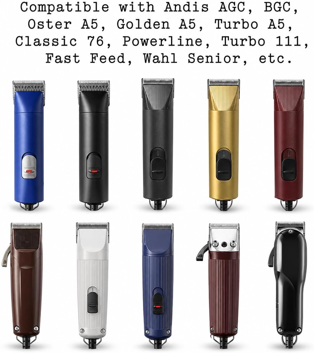 Miaco 10 Piece Universal Clipper Guide Comb Guard Set Compatible with Full Size Clippers Oster Classic 76, Oster A5, Andis AG, Andis BG, Wahl Senior