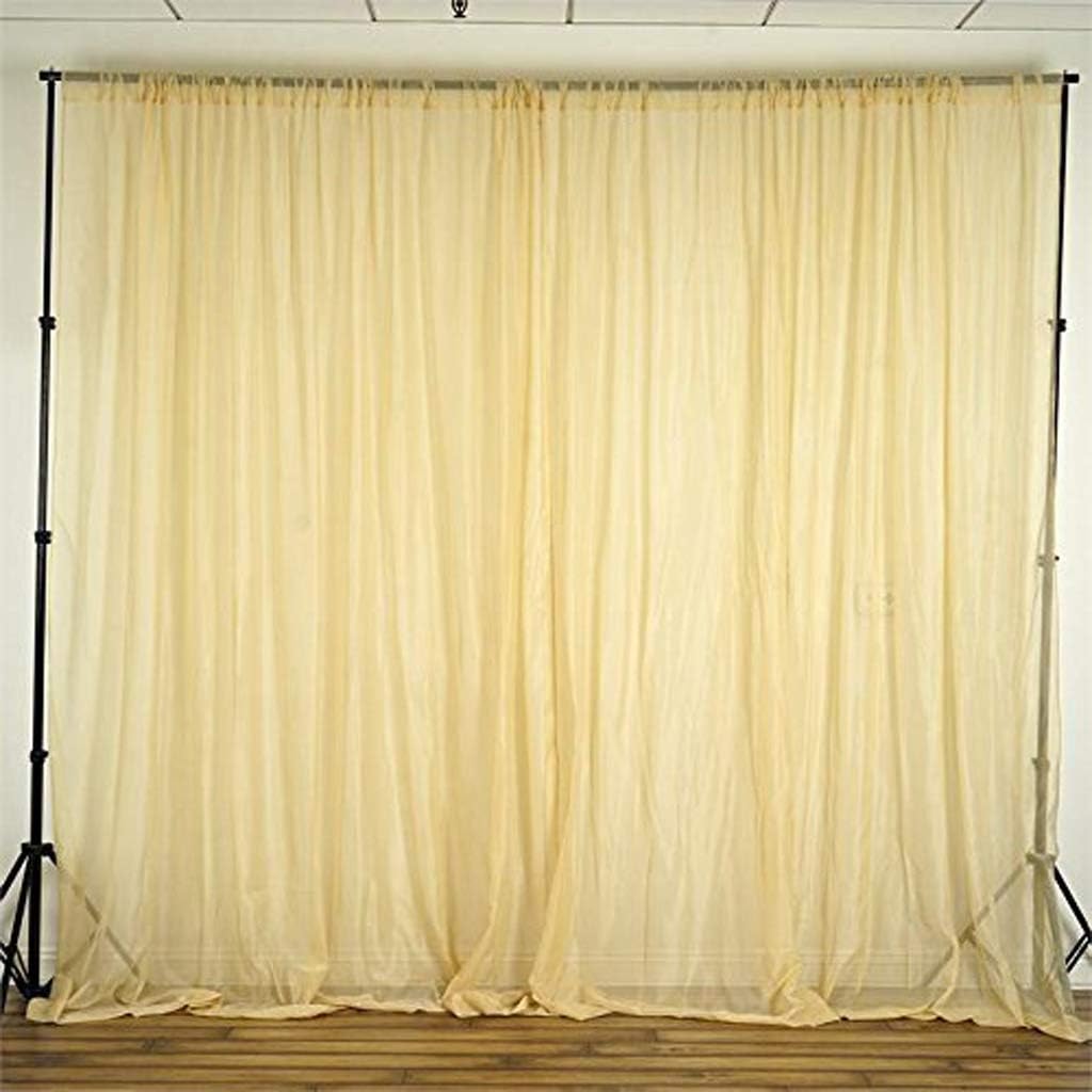 AK TRADING CO. 120" Wide (10Ft Wide) Sheer Voile Drape Panels for Backdrop, Wedding Events, Ceiling Drapes, Event Masking, & Decor - Select from 6ft to 50ft Length. (10 feet x 20 feet, Red)