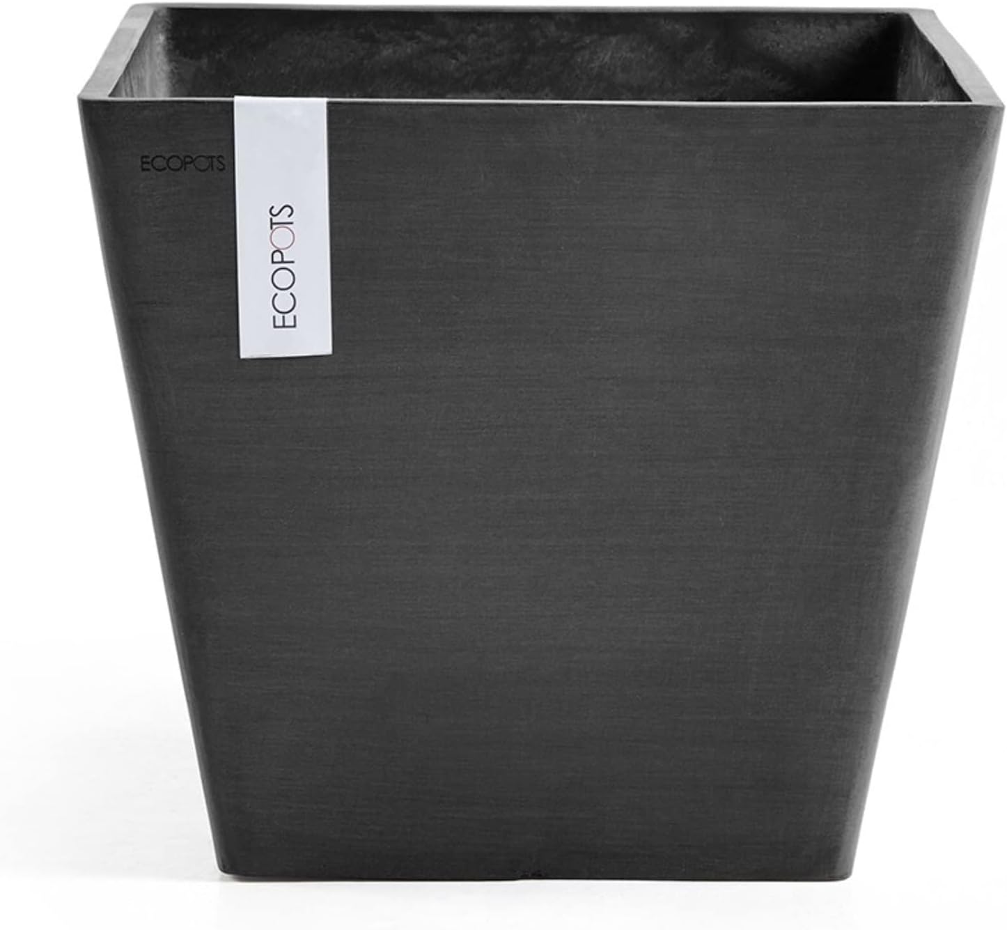 Ecopots Rotterdam Square Flower Planter, White Grey, 8" | Modern Style, Durable Recycled-Based Composite Construction, Weather and UV-Resistant, for Indoor/Outdoor Use