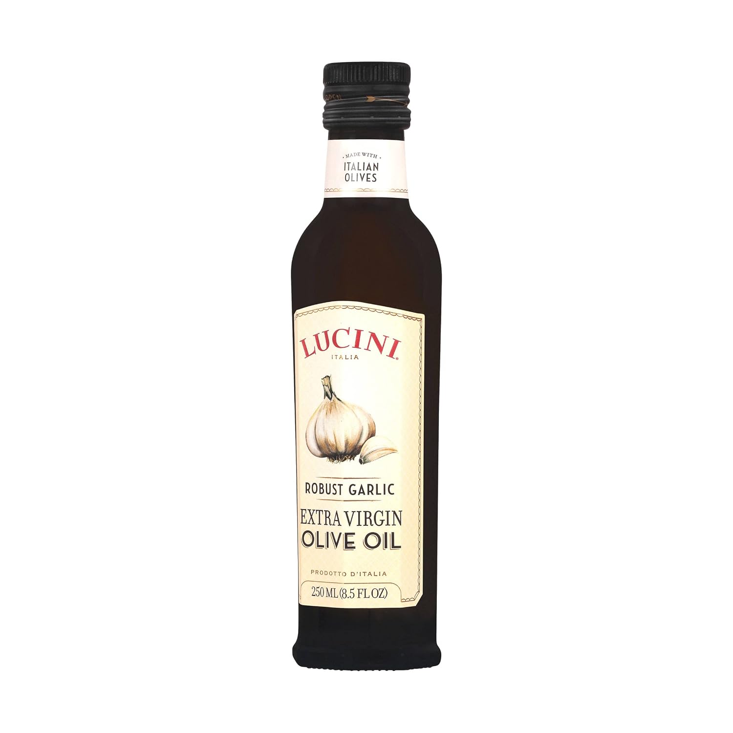 Lucini Italia Delicate Lemon Extra Virgin Olive Oil - EVOO Infused with Fresh Lemon - Olive Oil for Marinade, Grilling, Roasting, Baking - Non-GMO Verified, Whole30 Approved, Kosher, 250mL