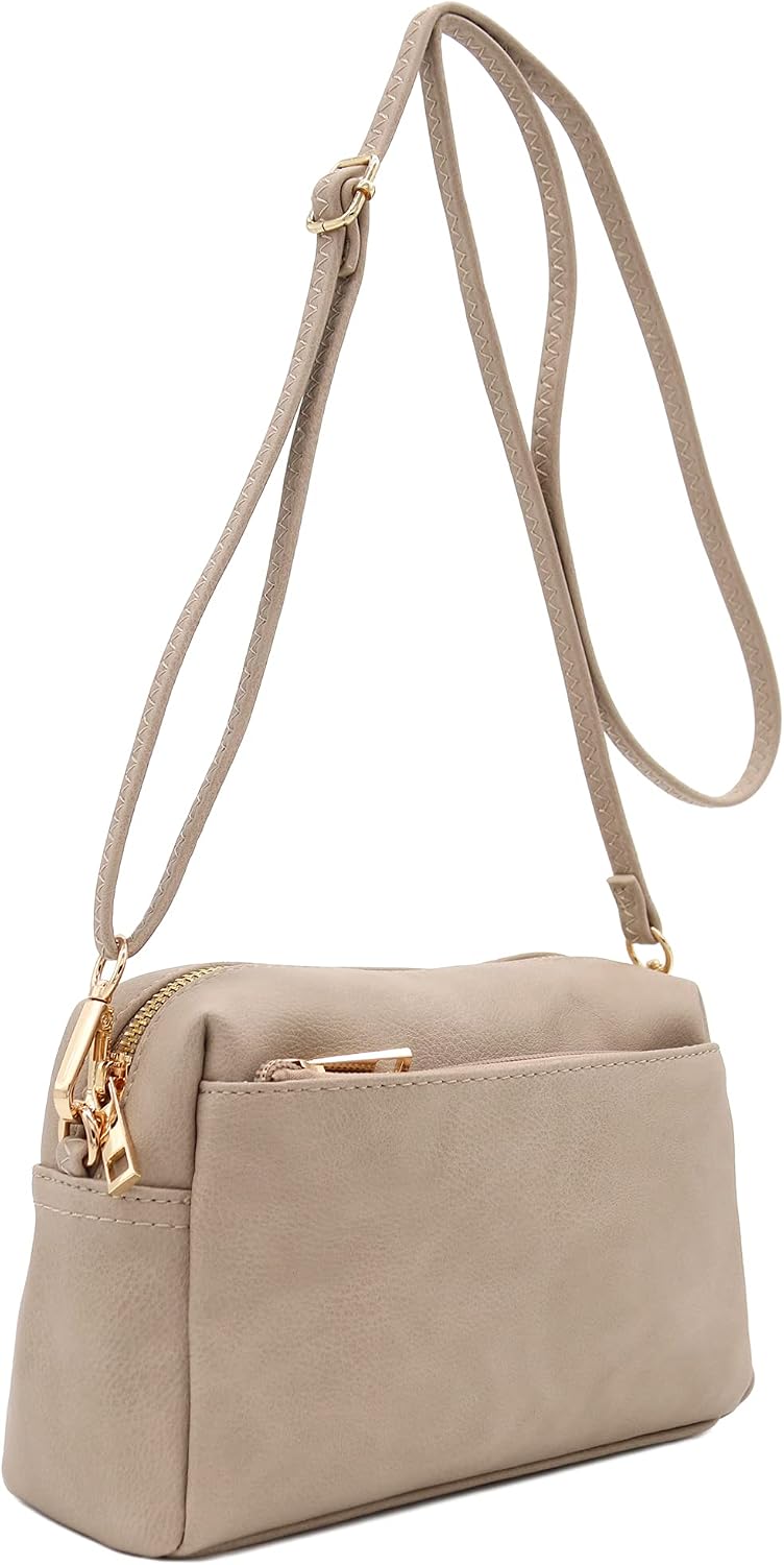 Triple Zip Small Crossbody Bag
