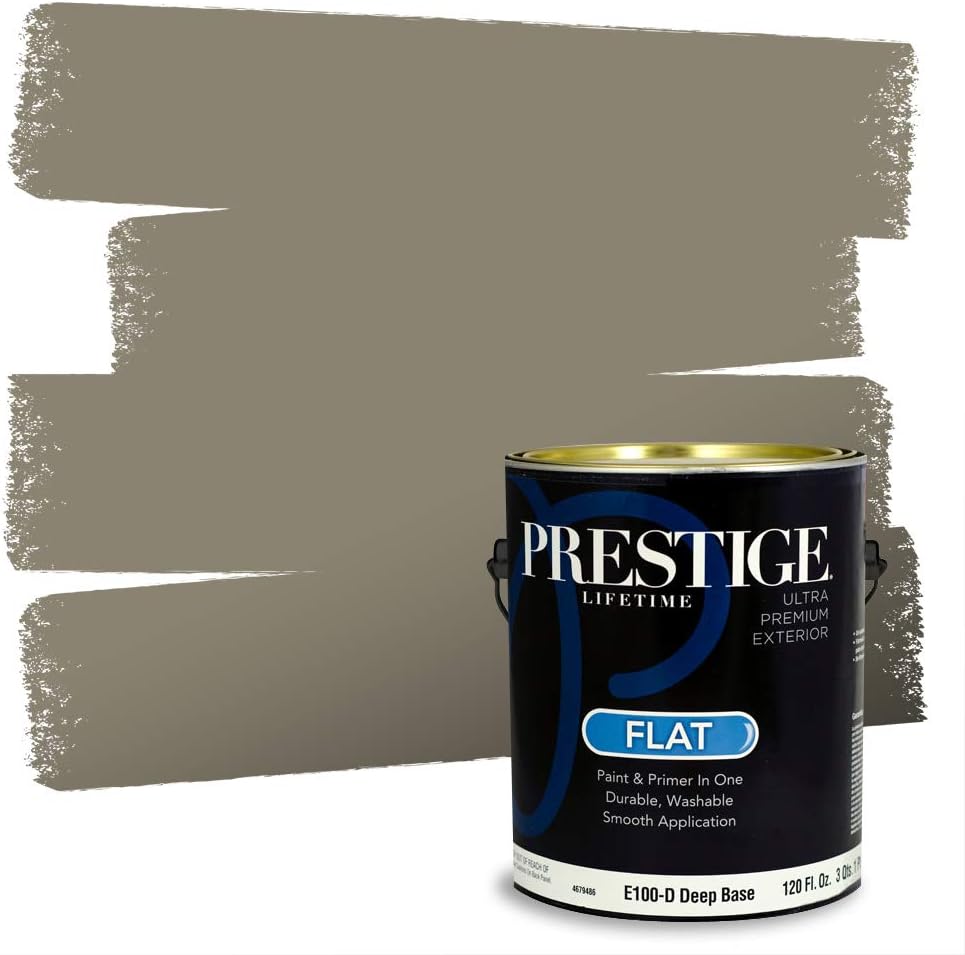 PRESTIGE Paints Exterior Paint and Primer In One, 1-Gallon, Satin, Comparable Match of Sherwin Williams* Ripe Olive*