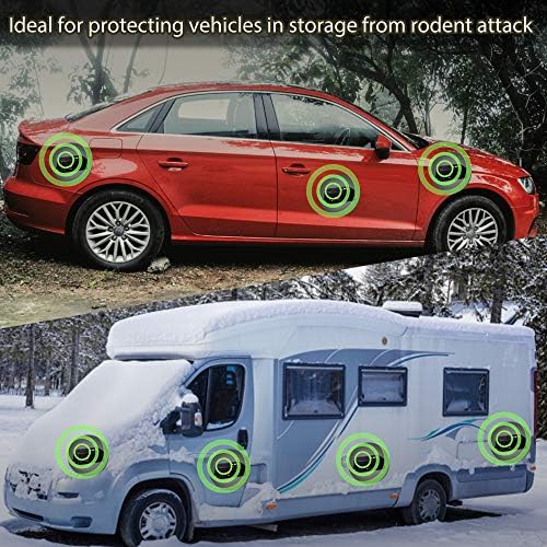 Battery Operated Under Hood Ultrasonic Rodent Repellent for Cars, Pack of 2