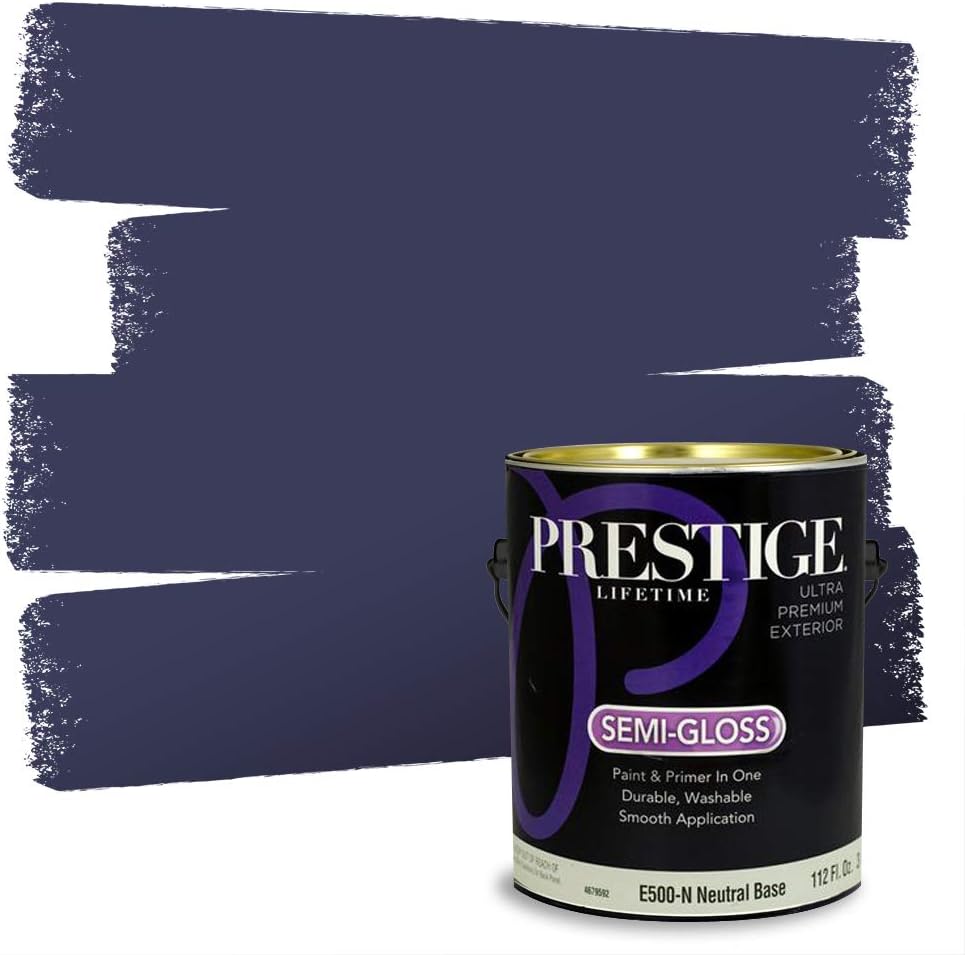 PRESTIGE Paints Exterior Paint and Primer In One, 1-Gallon, Satin, Comparable Match of Sherwin Williams* Blue Nile*