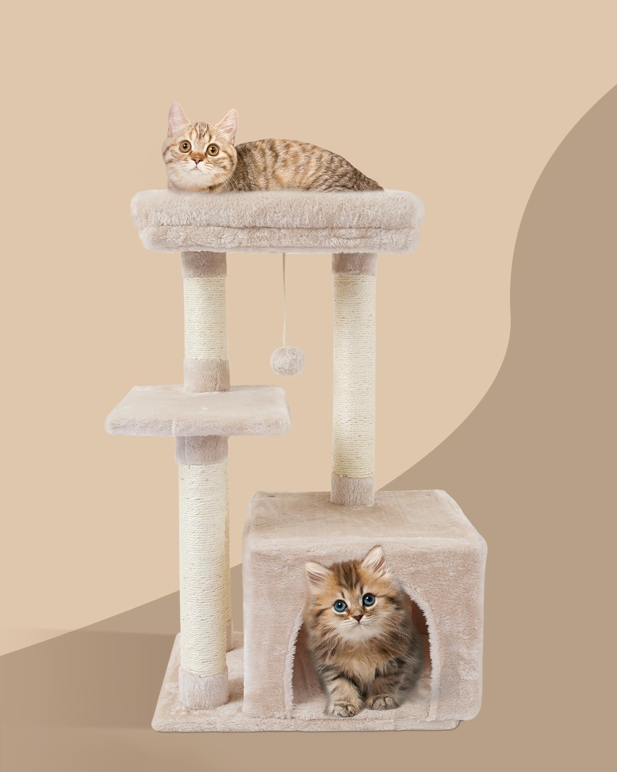Cute Cat Tree Kitten Cat Tower Condo Cat Furniture Sisal Scratching Posts G