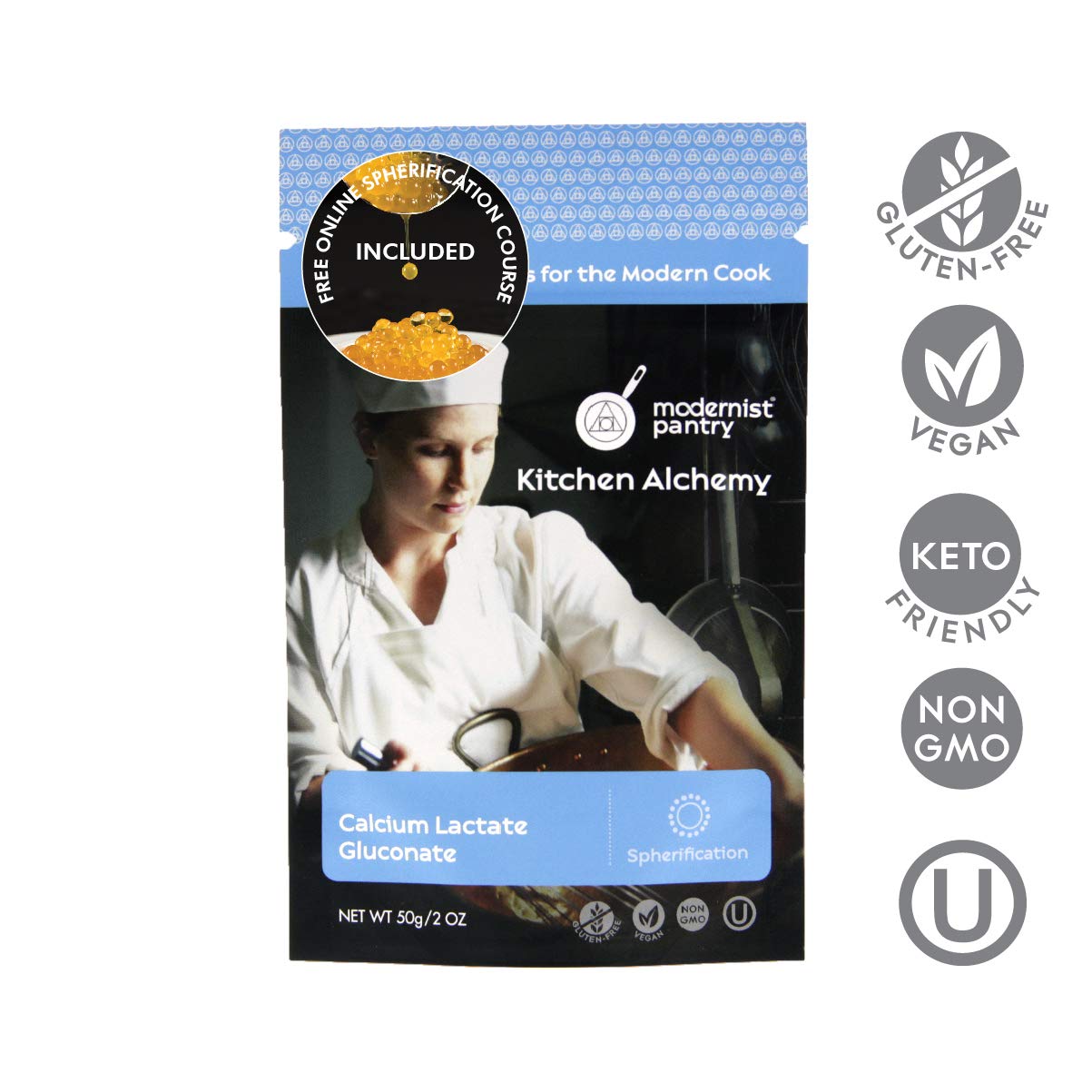 Pure Calcium Lactate Gluconate Vegan OU Kosher Certified - 400g/14oz
