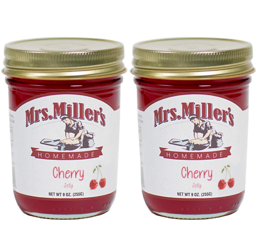 Mrs. Miller's Amish Homemade Cherry Jelly 2 Pack - 9 Ounces Each Jar
