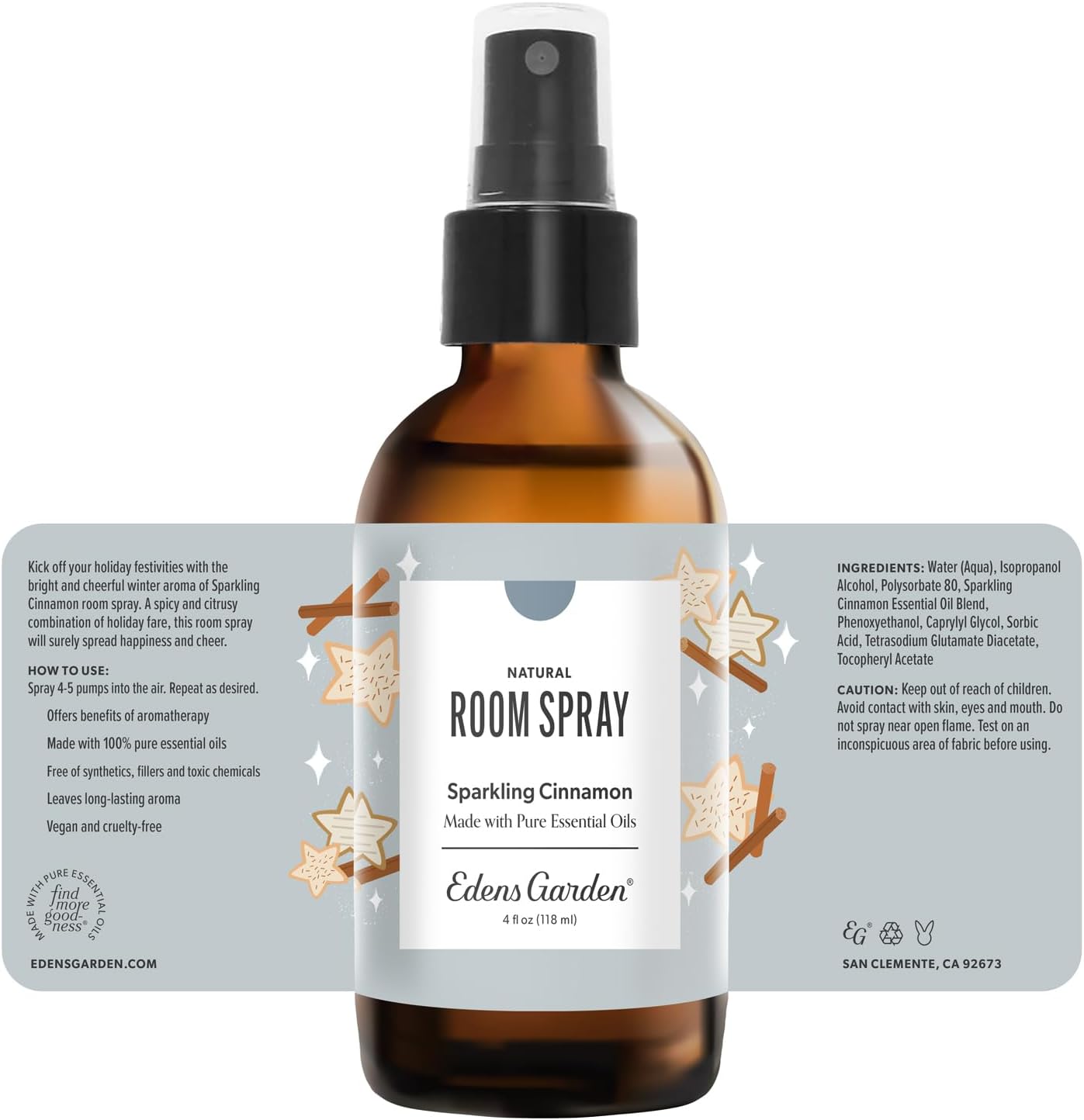 Edens Garden Fighting Five Natural Room & Linen Spray 4 fl oz (118 ml)