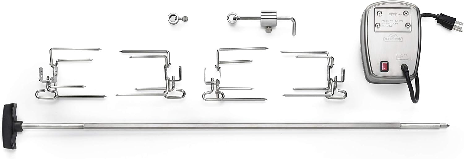 Napoleon Commercial Grade Rotisserie Kit - Fits Prestige/PRO 500/LEX 485, 31-in, Stainless Steel, Food to 25lbs