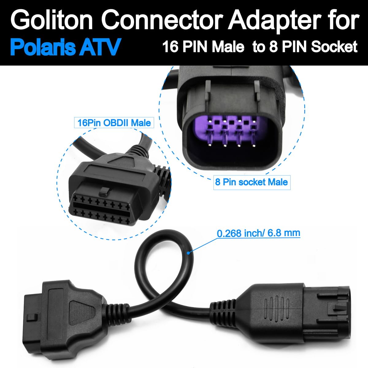 OBD OBD2 16 Pin Connector Diagnostic Adapter Cable Compatible for BMW 20 Pin