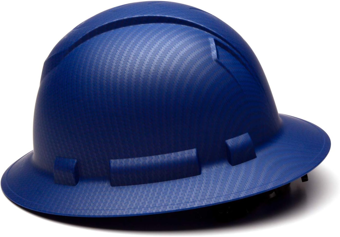 Pyramex Ridgeline Full Brim Hard Hat 4 Point Ratchet White | Full-brim sun & rain protection, HDPE shell, Ratchet suspension, Construction & utility, ANSI Z89.1 Type I Class C/G/E