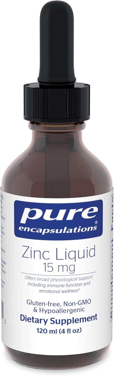 Pure Encapsulations Zinc Liquid 15 mg, 4 fl. oz. | Zinc Gluconate Supplement for Immune Support*, Tissue Development and Repair, Hypoallergenic
