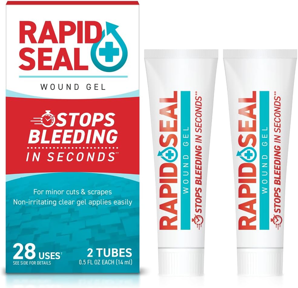 Rapid-Seal Hemostatic Wound Gel, 2 Tube, Stops Bleeding in Seconds