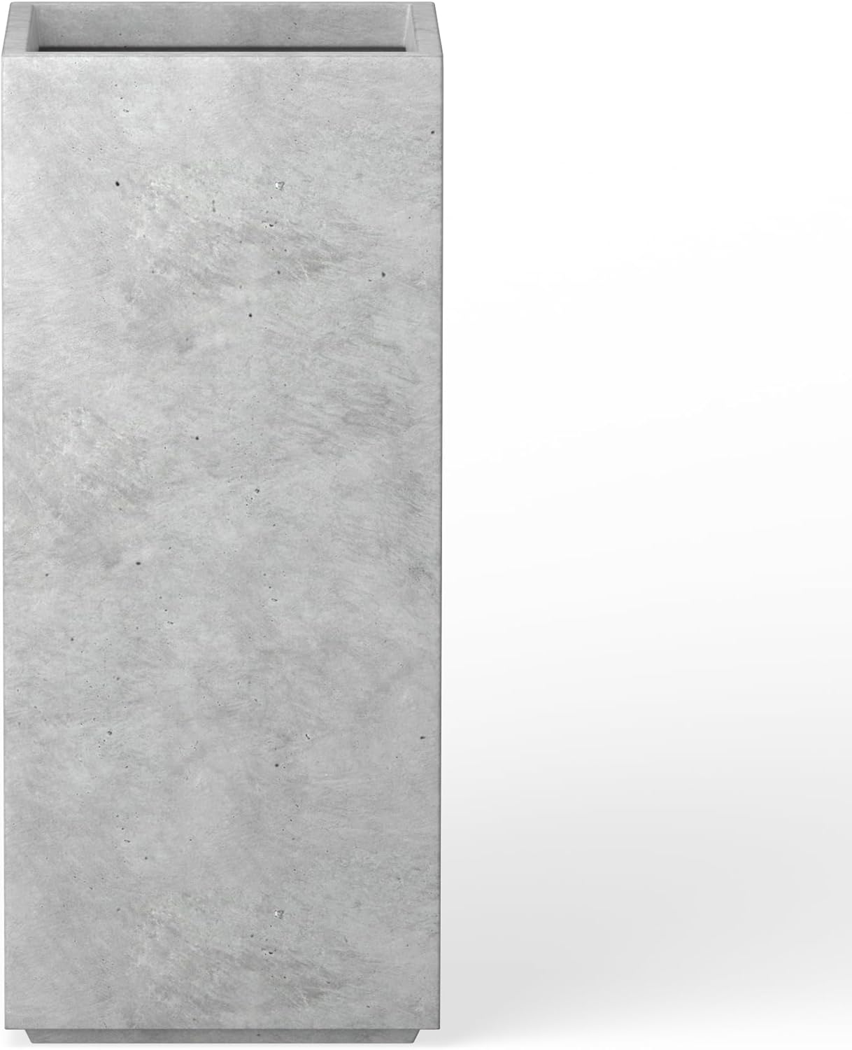 Kante Accent Column Square Pale Gray Concrete Planter 23.6" H, Outdoor