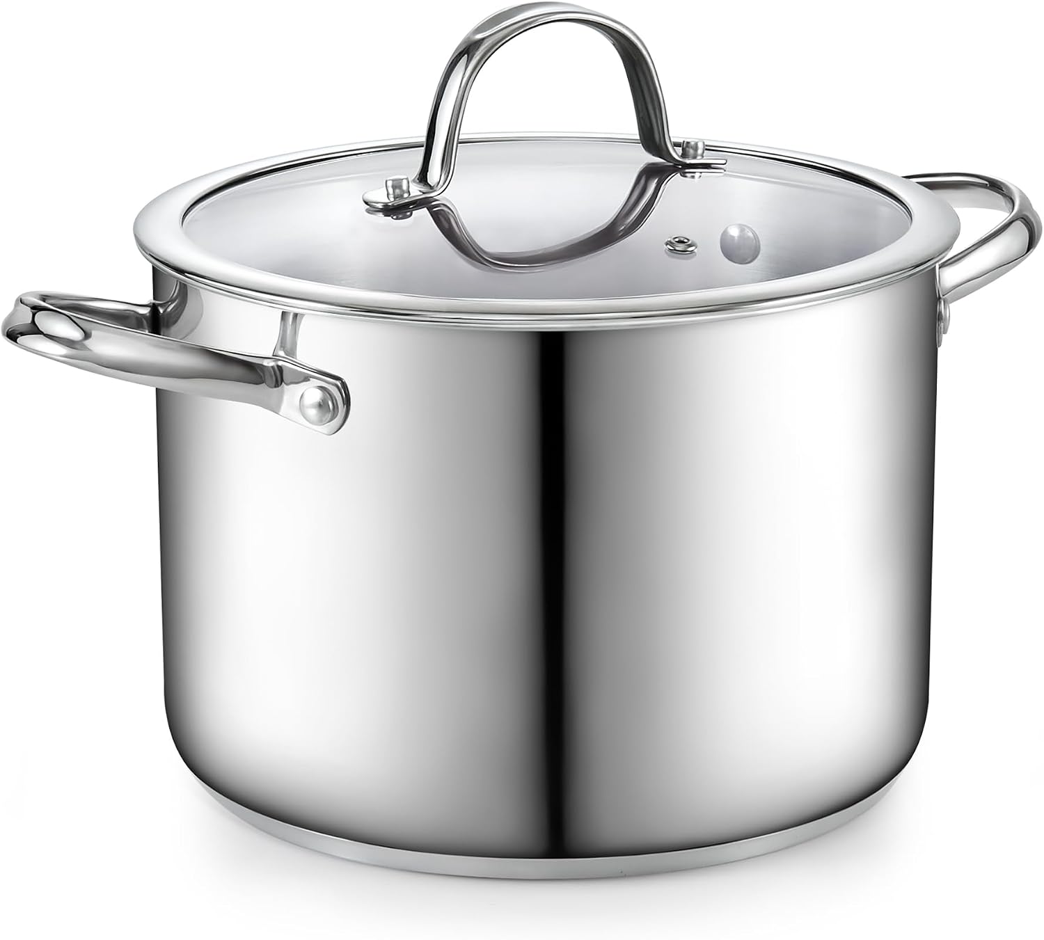 Cooks Standard Classic 6-Quart Stainless Steel Dutch Oven Casserole with Glass Lid, Large Dutch Oven Casserole for Soup, Stew, Chili & Pasta, Compatible with All Stovetops