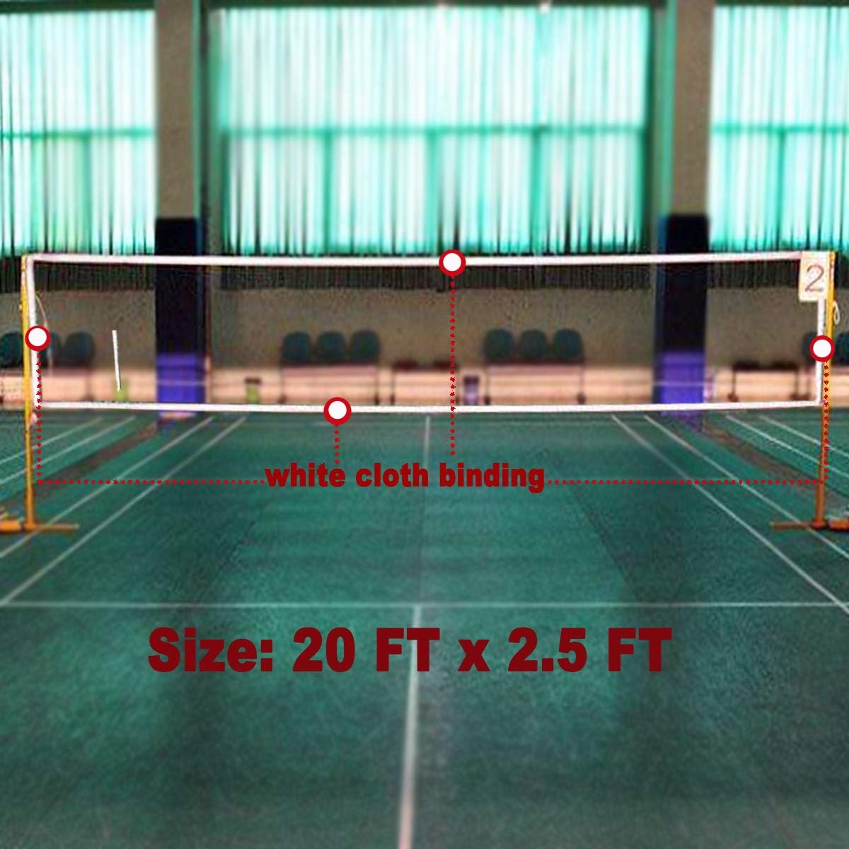 Badminton Tournament Net 20 FT x 2.5 FT