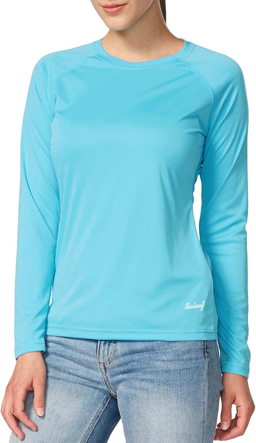 baleaf Women's UPF 50+ Sun Shirts Long Sleeve Stretchy Quick Dry | Lightweight, Rash Guard, UPF 50+ Sun Protection, Breathable Comfort material for Hking Workout, Excellent for hot weather