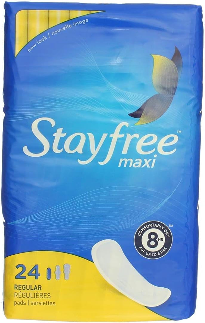 STAYFREE Super Maxi Pads, Size 2, 24 ea (Pack of 3)