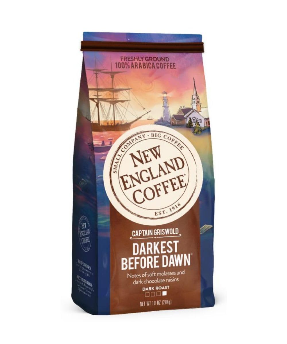 New England Coffee French Roast Dark Roast Ground Coffee, 10oz Bag (Pack of 1)