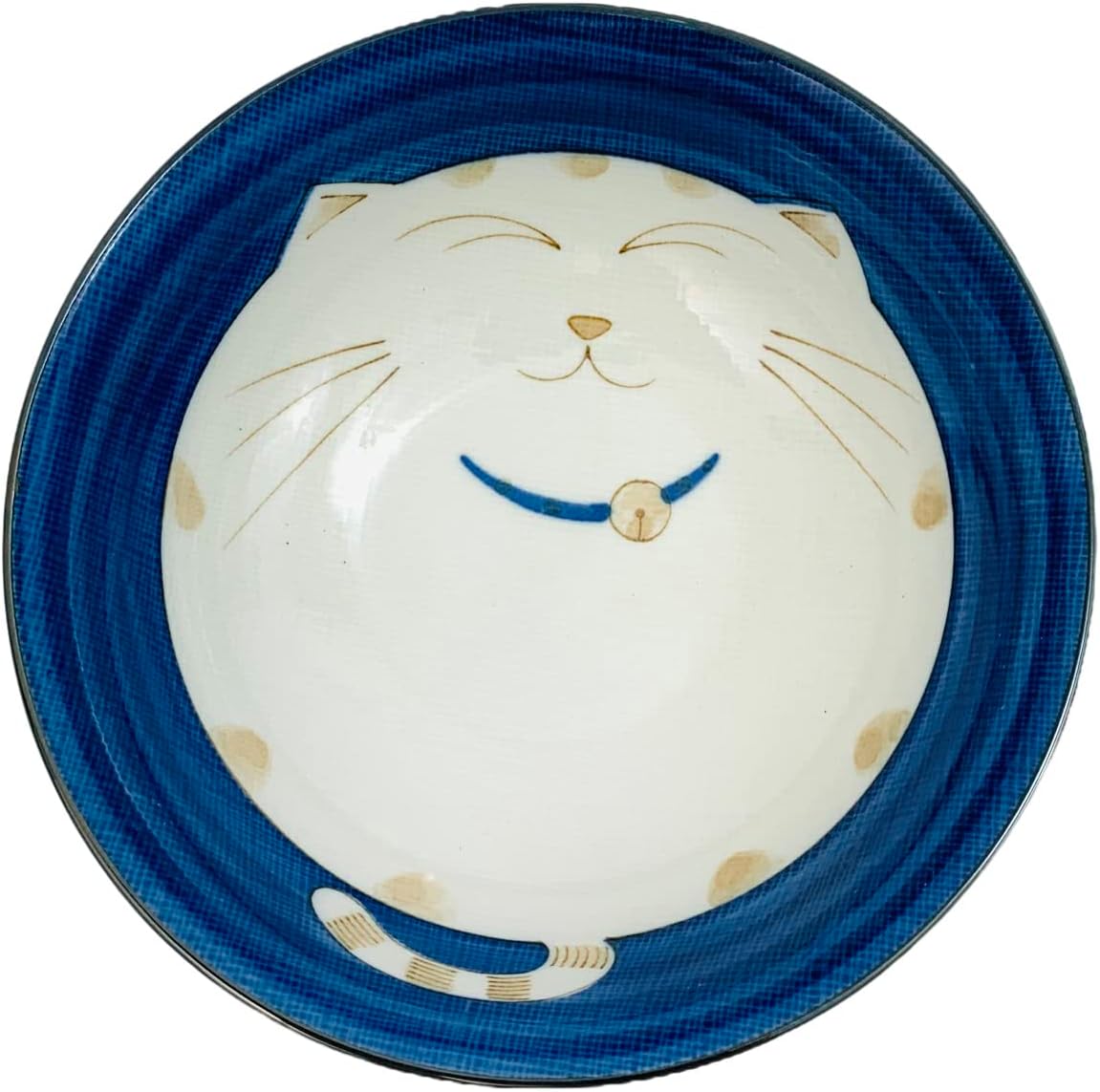 JapanBargain Set of 2 Japanese Porcelain Bowls, Large 7.5 Inch Ramen Udon Noodle Rice Soup Pho Poke Cereal Bowl, Maneki Neko Smiling Lucky Cat Pattern