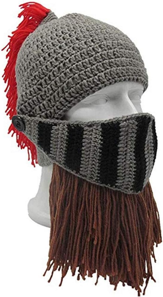 Creative Barbarian Knit Beard Hat Funny Knit Cap Wig Beanie Hats