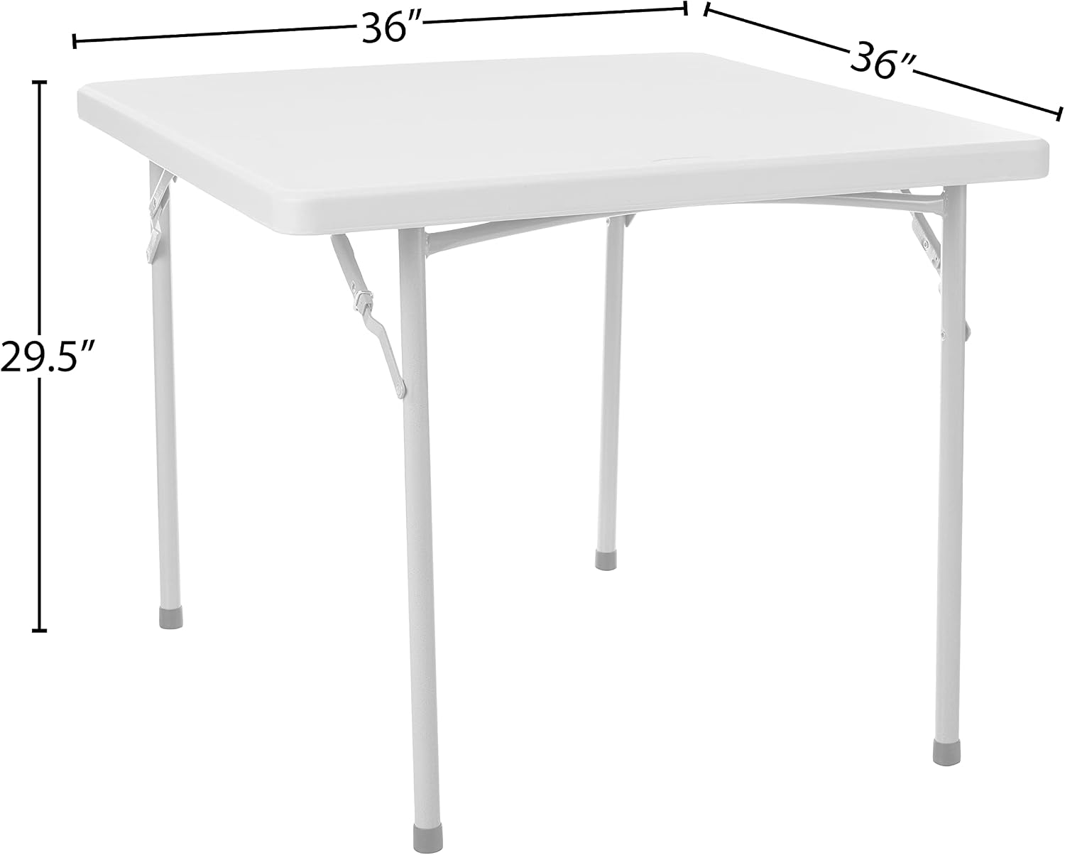 Office Star Resin Sqaure Multipurpose Table with Collapsible Legs, Indoor Outdoor Use for Banquets, Picnics, and Parties, 36 Inch, Square